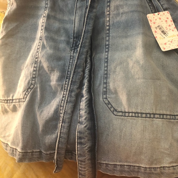 Free People Tie Waist Denim Skirt - Picture 6 of 7